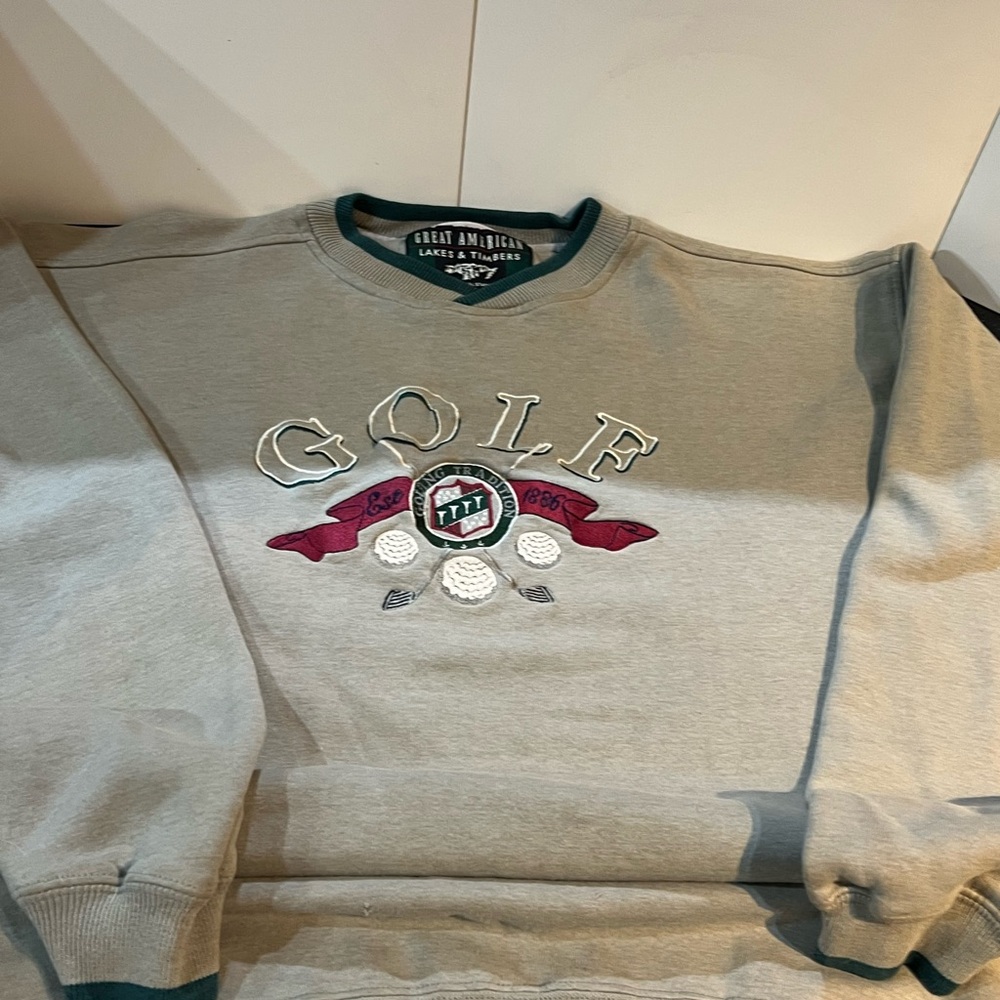 Great American Lakes And Timbers Men's Gray Golf Sweater